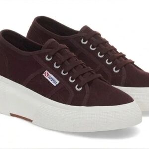Superga Women's Burgundy Canvas Sneakers
